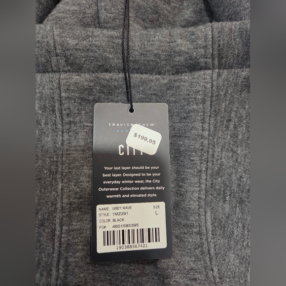 Travis Mathew Black Quilted Jacket with Gray Hood - Picture 4 of 4